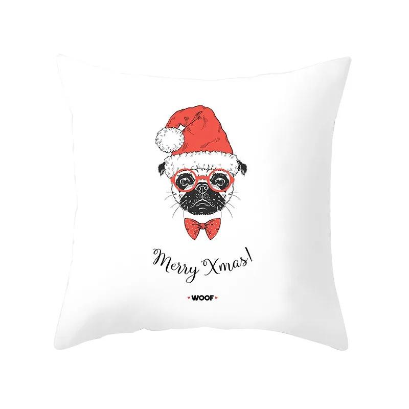 Büro Sitzkissenbezug Weihnachten Hund Schneemann Cartoon Muster Mode Kissen Weihnachtshülle Luxuriöse Heimdekoration