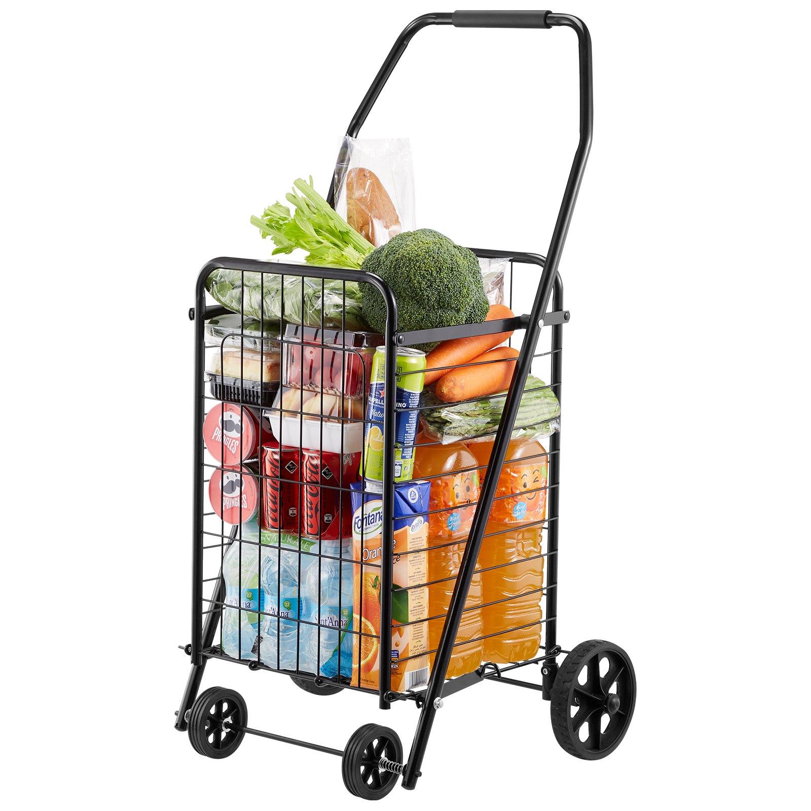 VEVOR Shopping Cart, Folding Grocery Utility