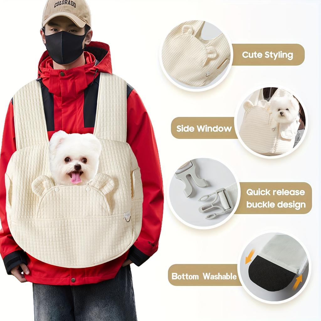 Verstellbarer Haustierrucksack Hundereisetasche Geeignet Sicherheitsgurt mit abnehmbarem Boden Katzenrucksack Hundeschulter für Reise Wandern Outdoor