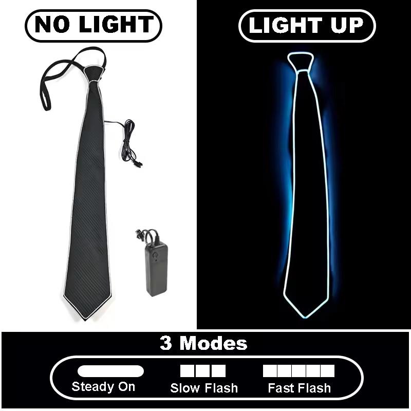 

Led Light Up Neckties Luminous Colored Ties Adjustable Flashing Led Light Up Tie For Bar Party Stage Show Festival Funny Gift