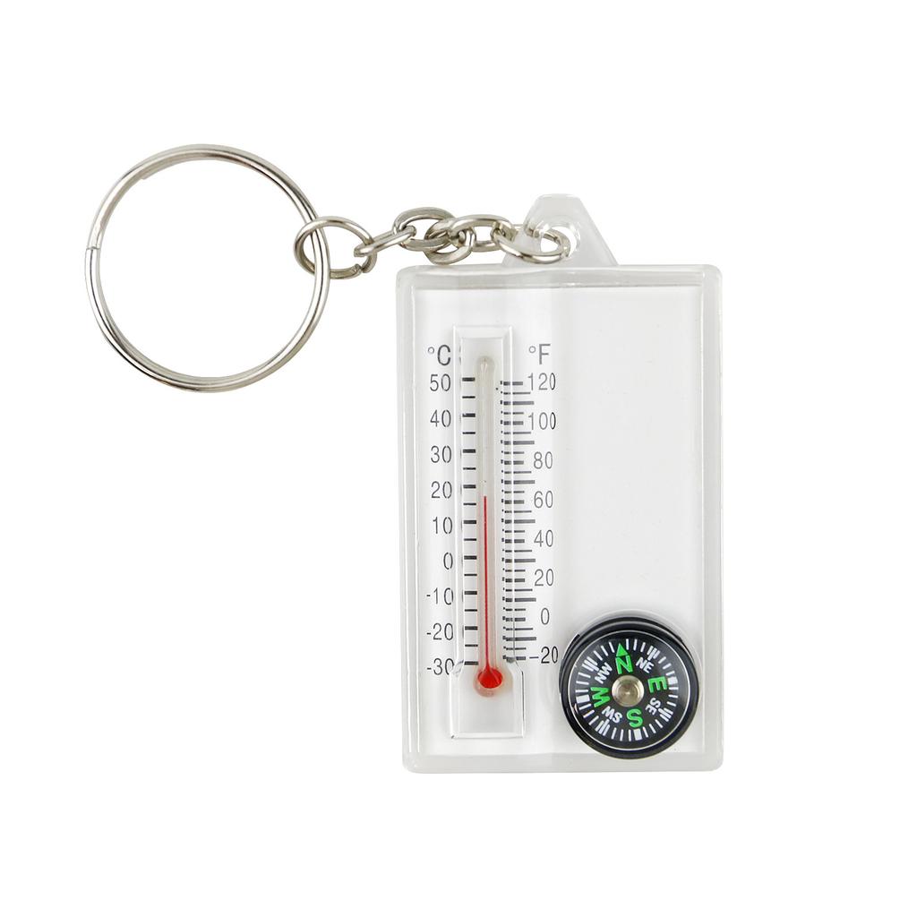 Mini Kompass Schlüsselanhänger Clip Schlüsselanhänger für Outdoor Wandern Camping Multifunktionaler Handheld Bergsteigen Thermometer
