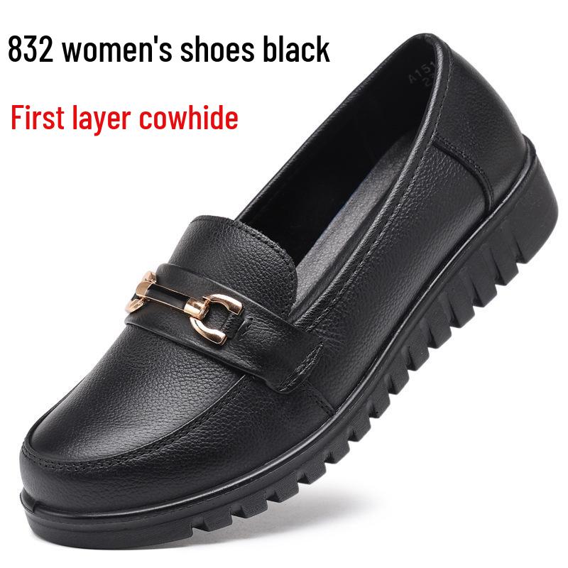 

Осенние туфли из мягкой кожи с нескользящей подошвой для женщин среднего возраста 37