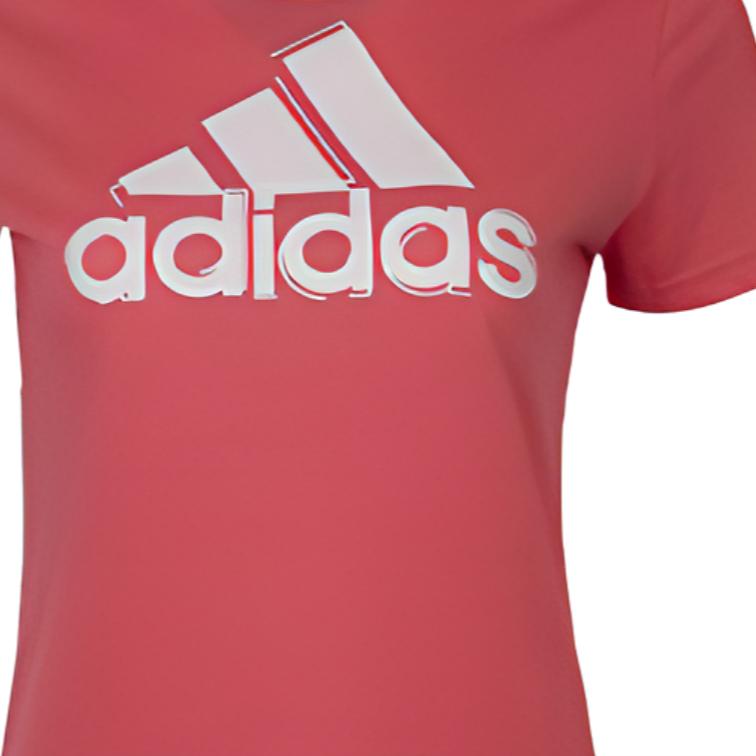 Adidas Logo Print Casual Sport Training Crew Neck T-Shirt Women Tops Pink AI6167