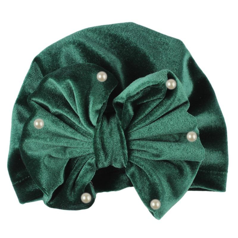 Babymütze Neugeborenen Schleife Reifenmütze Säugling Goldener Samt Thermomütze Kinderhut