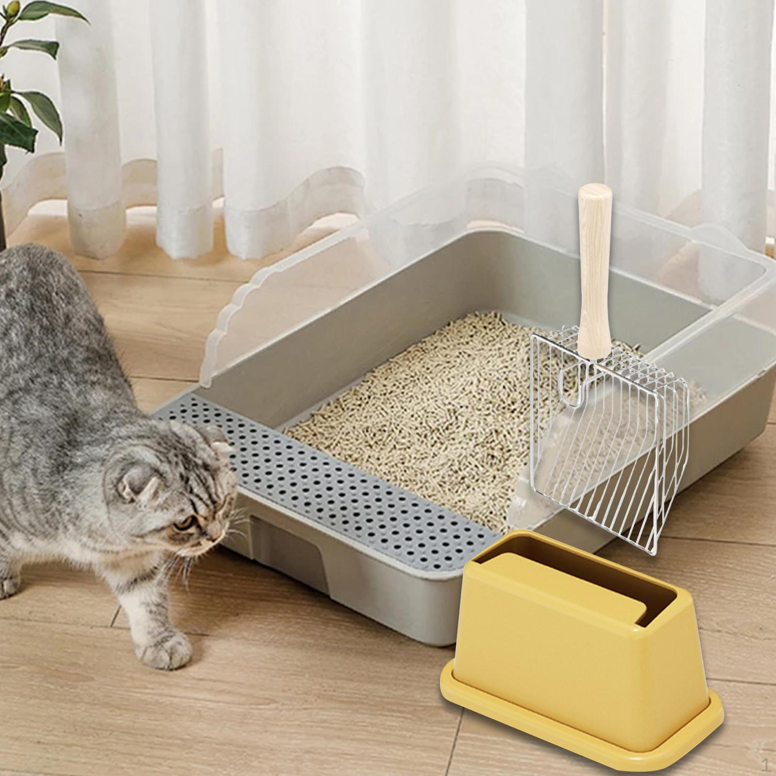 

Cat Litter Cleaning Tool with Holder for Easy Waste Removal жёлтый