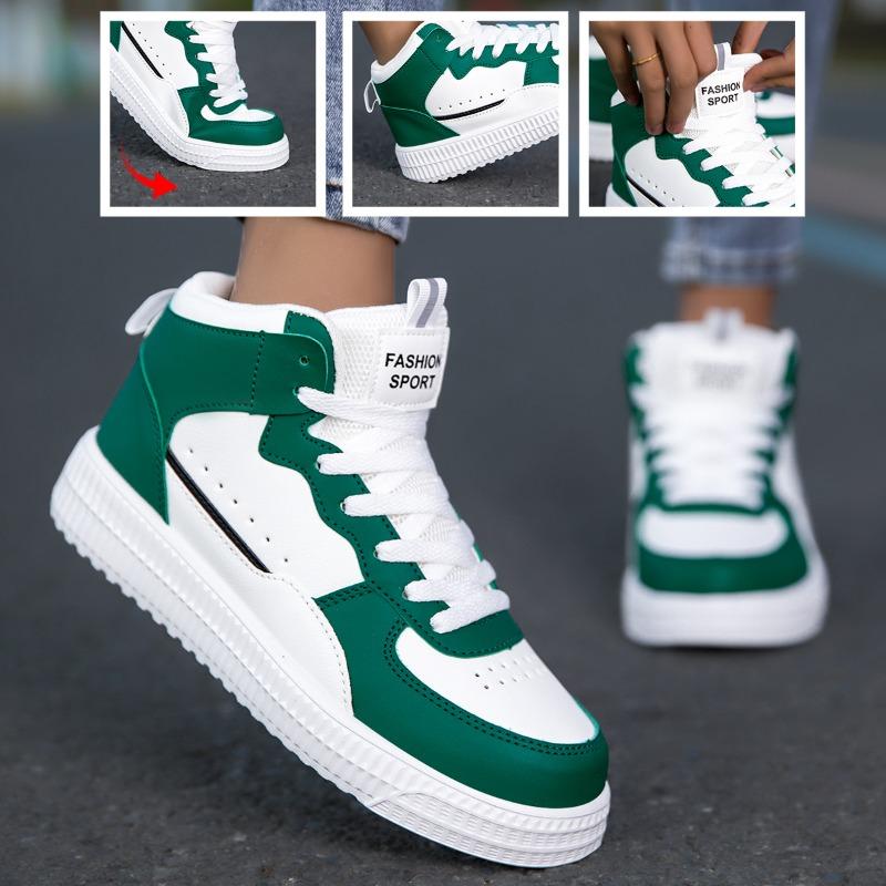 Blue High Top Sneakers Unisex Non Slip Platform Men's Skate Shoes Spring Autumn Casual Leather Skateboard Shoes For Women