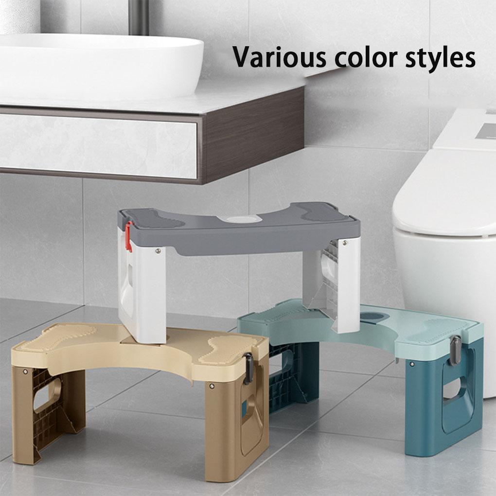 Foldable Toilet Stool With Circular Arc Easy To Store Fits Most Toilets Double Anti Slip Stability