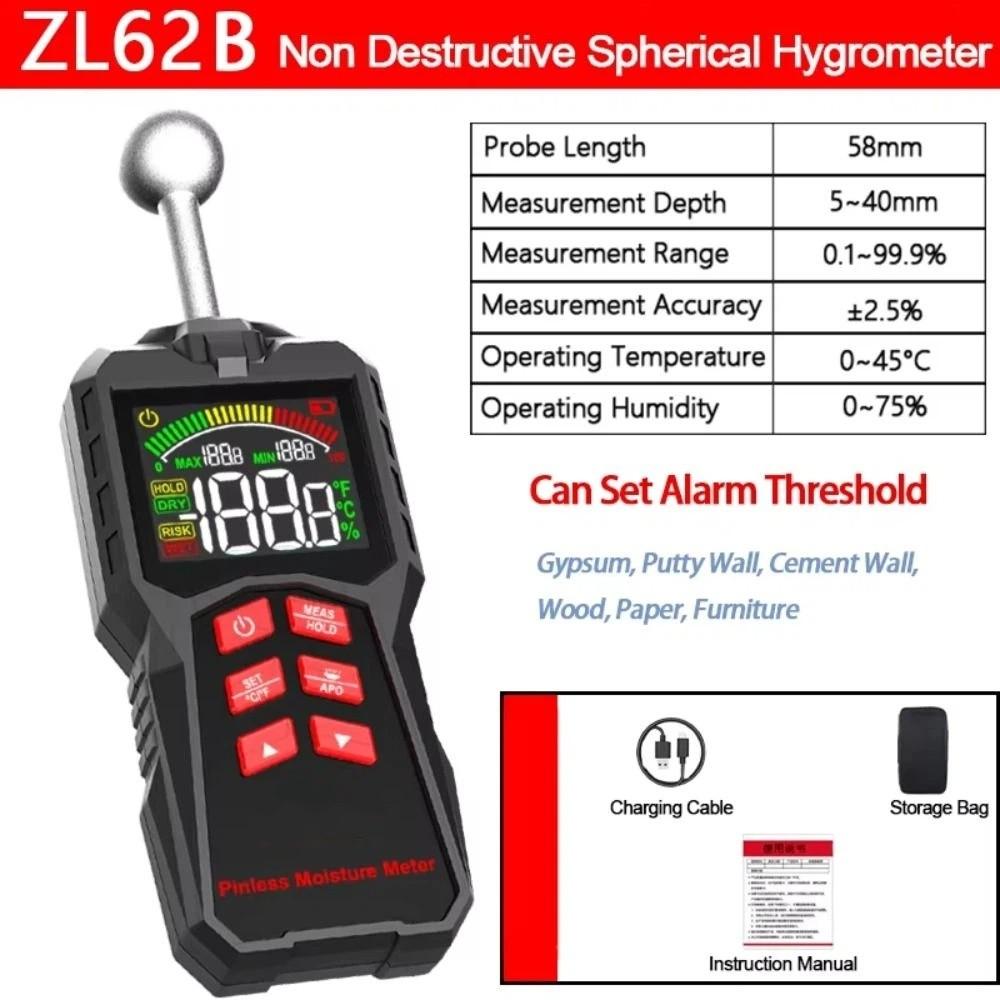Non-contact Timber Damp Detector Digital Moisture Analyzer Water Leakage Tester Timber Inspection