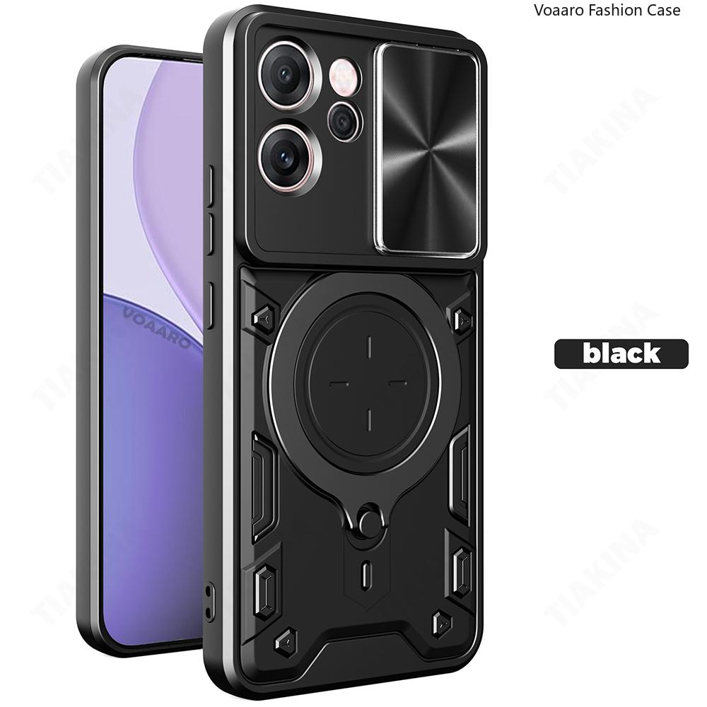 Slide Lens Armor Funda for OPPO Reno14 F 5G Case for OPPO Reno14 Reno 14 Pro 5G Case Magnetic Ring Stand Holder Cover Back Capa