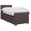 Box Spring Bed with Mattress Dark Brown 90 x 190 cm Fabric