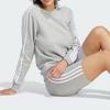 Adidas Essential Micro Logo Striped Crew Neck Casual Long Sleeve Sweatshirt Women sweatshirt Gray IM0206