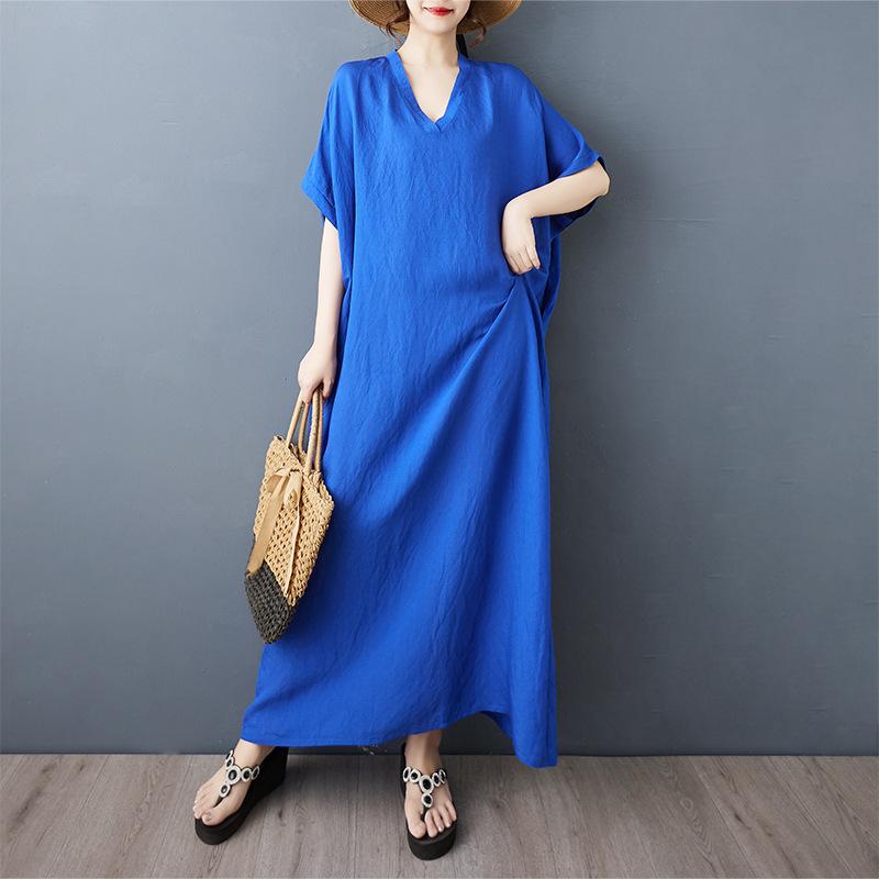

Women s Classic Cotton Dress Large size average size синий