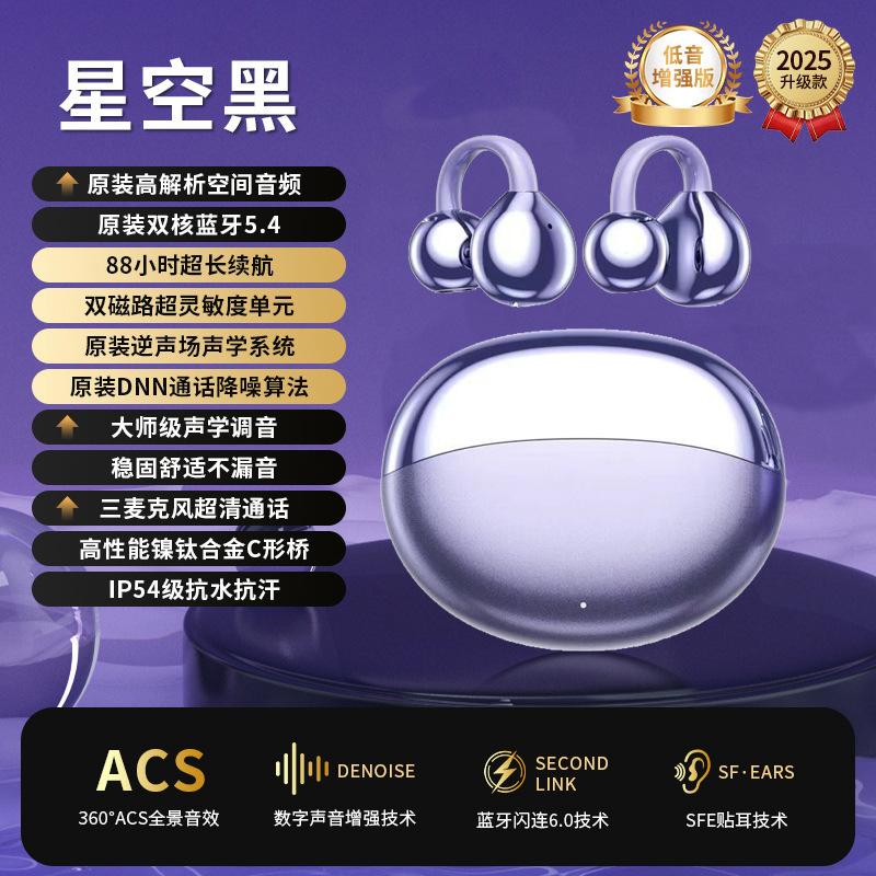Digital Wireless Ear Clip Bluetooth Headset, Not In the Ear, Long Battery Life, Open Headset Private Mode