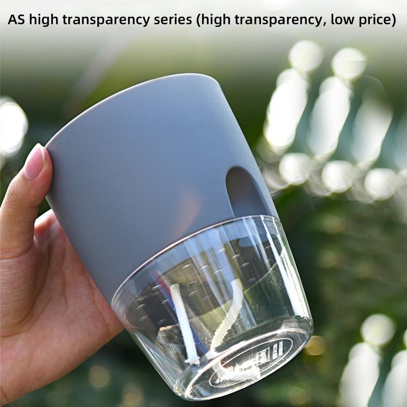 Transparenter doppelschichtiger Blumentopf aus Kunststoff, selbstbewässernder Blumentopf, Bewässerungspflanzer aus Baumwollseil mit Injektionsanschluss, Jardin