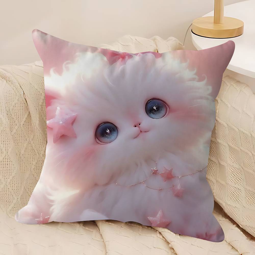 

CUTE Cat 45*45cm Cushion Cover Pillow Cover Decor Pillowcase Home Pillowcase For Couch Pillow 12x12Inch