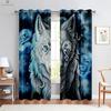 Animal Theme Decorative Curtains, Wolf, Starry Sky, Fantasy Pattern, Bedroom, Kitchen, Study, Living Room, Customized