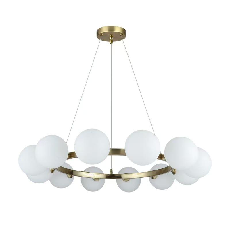 Nordic Modern Chandelier: Elegant Round Light for Living Room, Restaurant, or Bedroom - Stylish and Atmospheric Design
