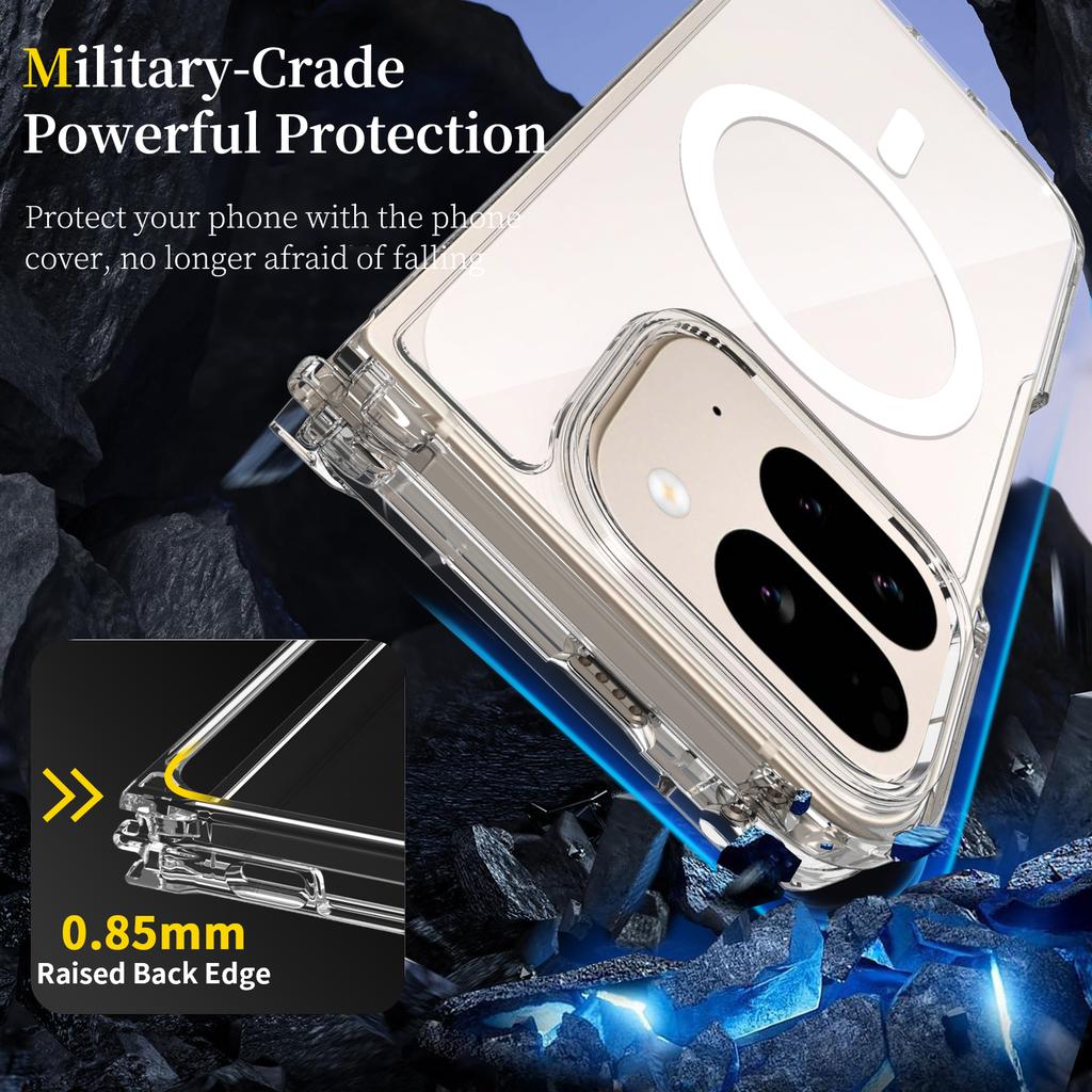 For Pixel 10 Pro Fold Clear Phone Case, Compatible with MagSafe Drop Protection Protection Cover For Google Pixel 10 Pro Fold