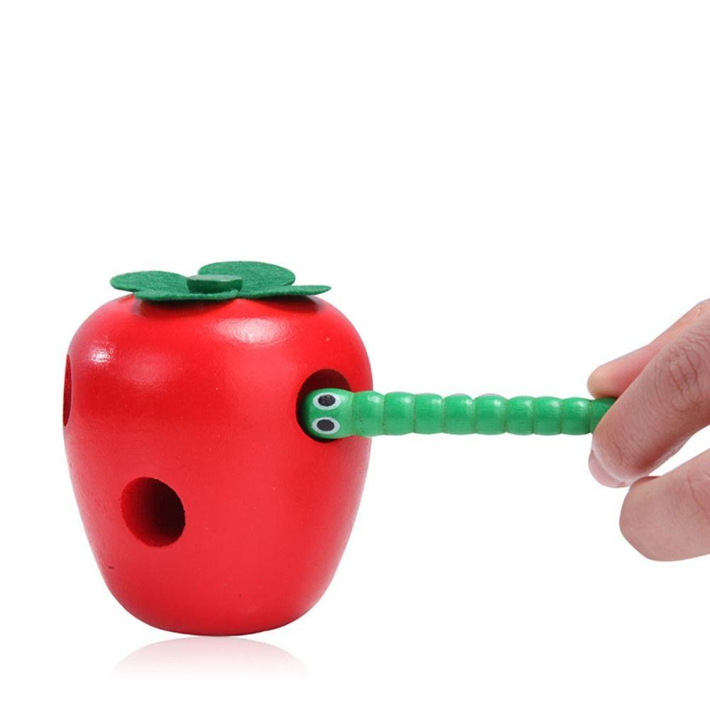 Pear Montessori Sensory Wooden Toys Pear Funny Wooden Threading Toys Basic Life Fine Motor Skill