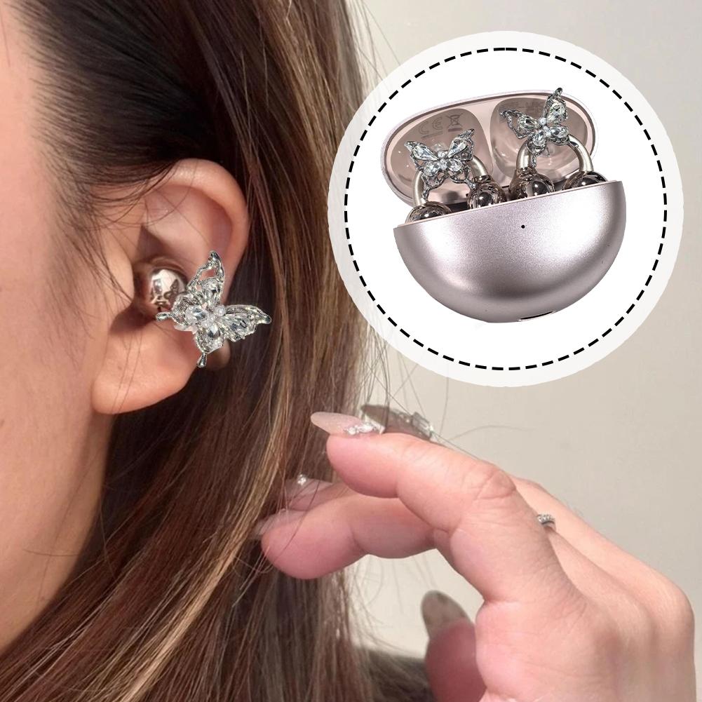Hochwertiger Strass-Schleifen-Clip für Open-Ear-Kopfhörer, Mode-Schmuck, Dekorative Kopfhörer-DIY-Dekoration