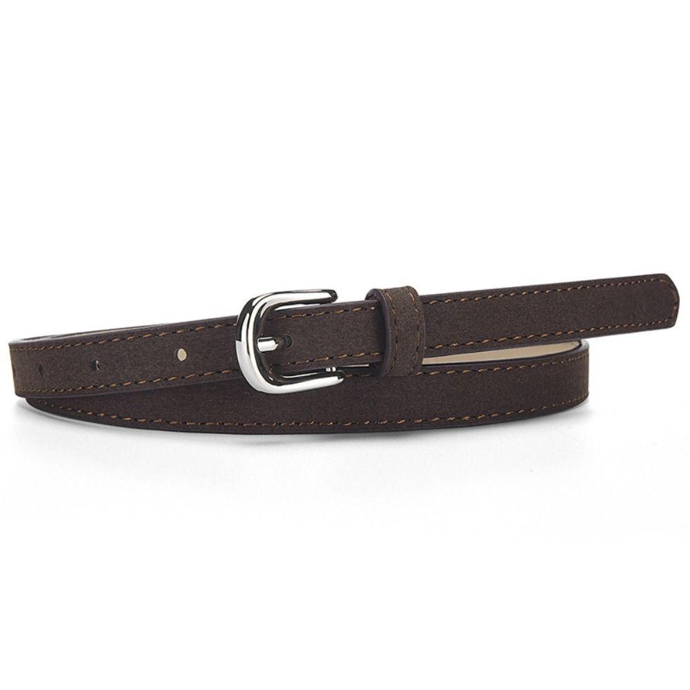 Pin buckle Suede Leather Belt Casual Waistband Trendy Business Waist Belt  For Women