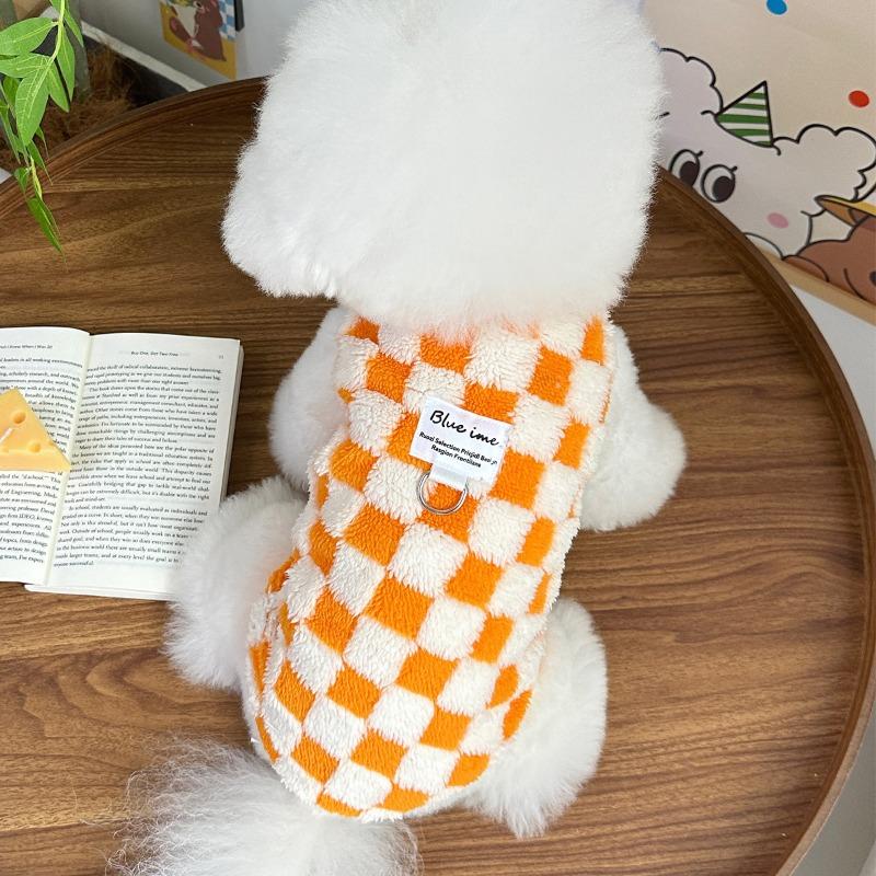 Neue Herbst Plüsch Warme Haustier Hunde und Katzen Kleidung, Teddy Bichon Frise Zugfähige Weste