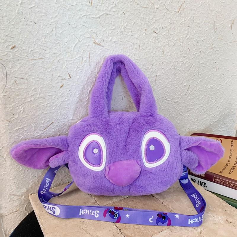 Sanrio Stitch Plush Cartoon Handbag: Cute, Versatile Children's Crossbody Coin Purse.