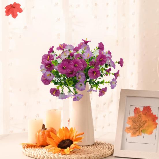 Artificial Morning Glory Bunch Reusable Faux Flowers Bundle Realistic Fake Morning Glory Blooms