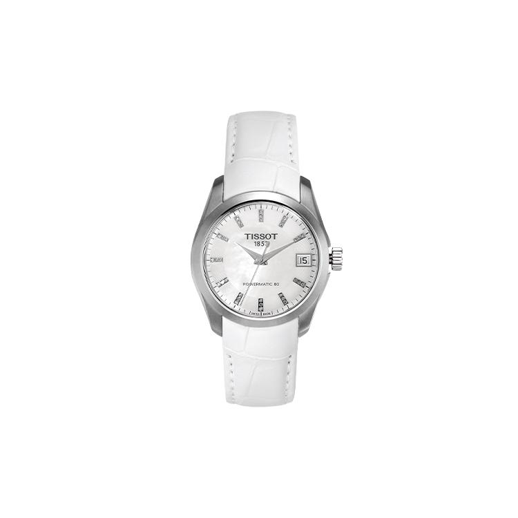 TISSOT Kutu Collection Automatic Mechanical Movement 100m Water Resistance Women s Watch Silver Dial T035.207.16.116.00 White Dial