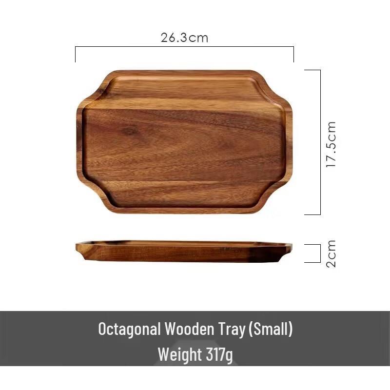 Acacia Wood Octagonal Serving Tray