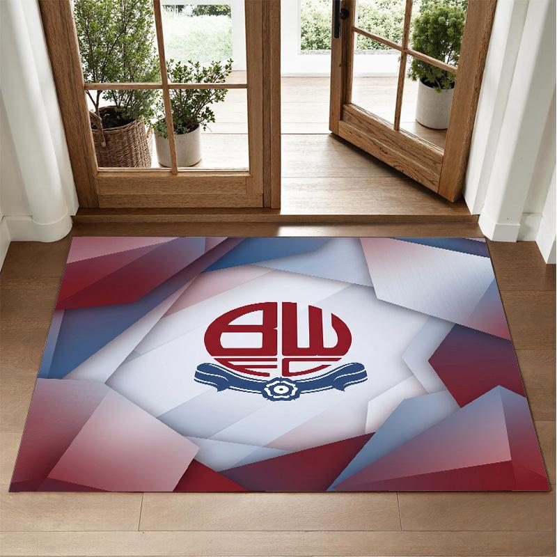 Bolton Wanderers FC Design Crystal Velvet Rug Soft Decorative Mat for Bedroom Entrance
