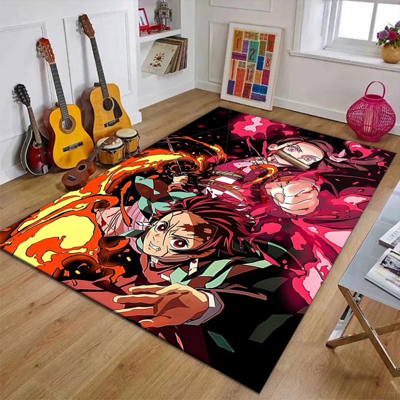 Kamado Tanjiro2Printed Area Rug Carpet for Bedroom Living Room Home Decor Rugs Mat Non Slip Mat Rug for Bedside