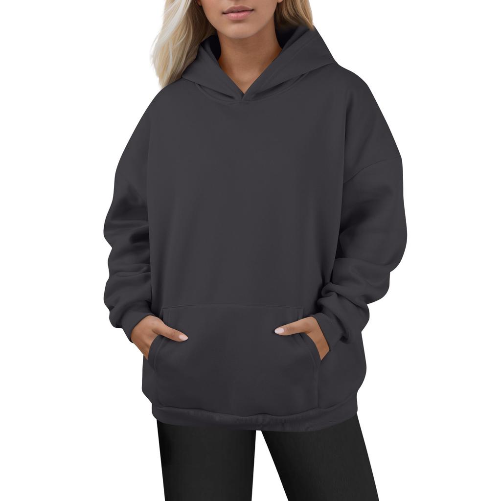 Women's Fashion Daily Versatile Casual Crewneck Sweatshirts Long Sleeve Solid Color Top Sweatshirts