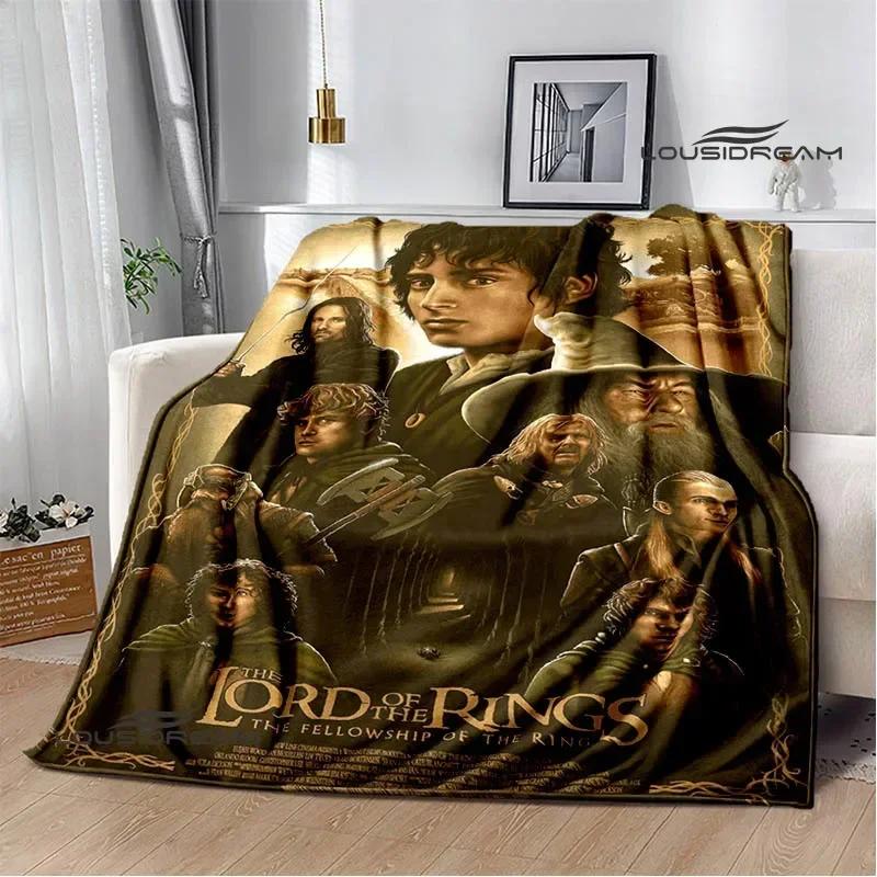 L-Lord of the Rings Printed Blanket Warm Flannel Blankets Soft and Comfortable Home Travel Blanket Bed Linings Birthday Gift