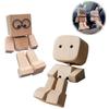 Holzfigur mit wackelnden Füßen Holz-Wackelmann Armaturenbrett-Dekoration Spielerischer Auto-Bewegungsaktivierter Lustiges Holz-Schreibtisch