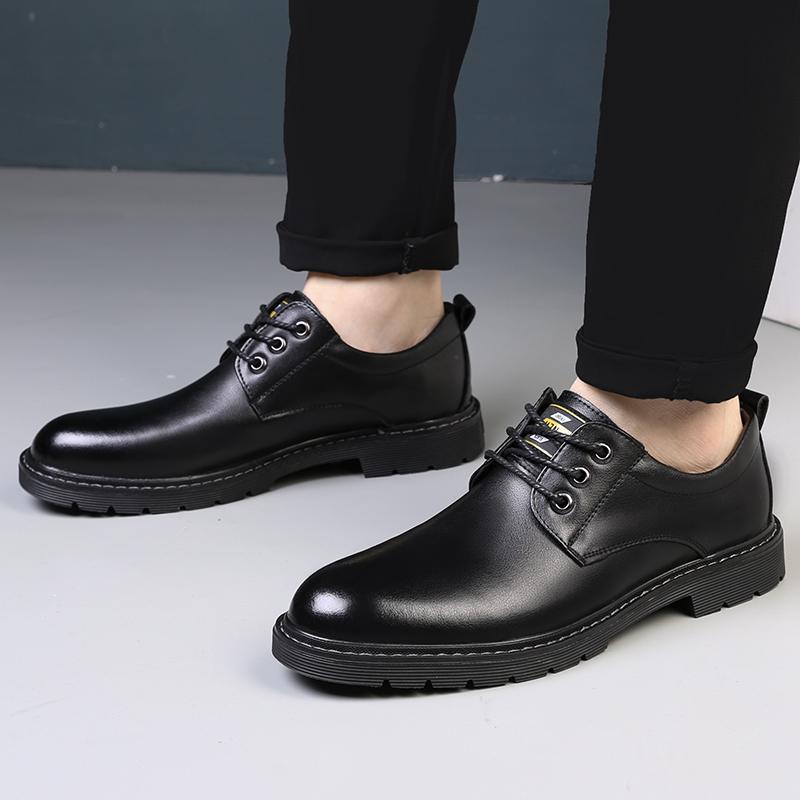 Men's Shoes Casual Leather Shoes Men Oxfords Fashion Brand Tooling Man Business Comfortable Design Lace up Black Dress Footwear