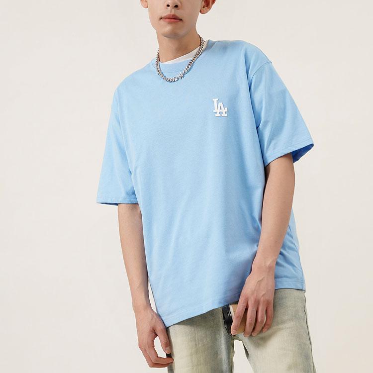 MLB Los Angeles Dodgers T Shirts Unisex Light Blue Crew Neck Moderate Straight Fit 3ATS33023-07BLL