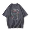 Women's Retro Graffiti Cotton T-Shirt - Chic Hong Kong Style 2025