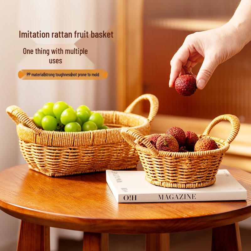 Onlycook geflochtene Obst- und Snackkörbe im Rattan-Stil
