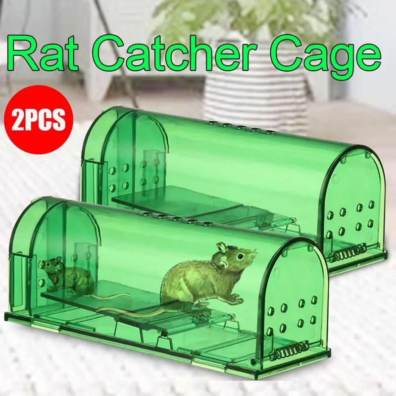 2pcs Transparent Reusable Mouse Trap Rodent Mice Live Catcher Small Animals Cage Mouse Killer Mousetrap Small Rat Trap Killer