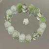 2025 Jadeite Green Jade Rabbit Bracelet: High-End Chinese Style, Year of the Snake, Elegant Women's Niche Beaded Design