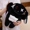 30cm Creepy Gothic Muscle Rabbit Plush Toys Spooky Bunny Stuffed Animals Cute Horror Dreadful Bunny Dolls for Halloween Decor