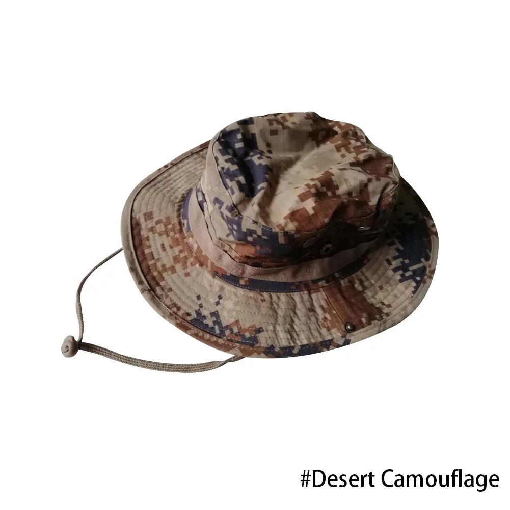 Men Hunting Hiking Outdoor Camo Sun Caps Camouflage Hat Tactical Bucket Hats Panama Summer Cap