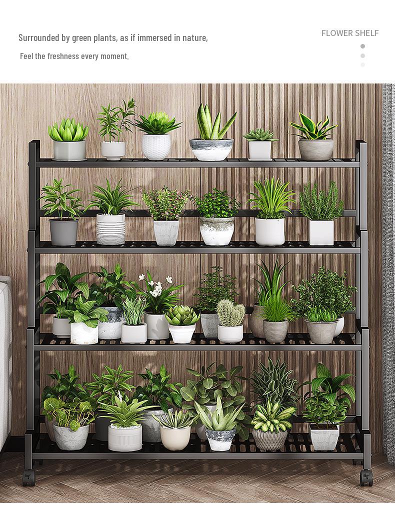 Modern Multi-Layer Wrought Iron Flower Stand & Storage Rack for Balcony & Living Room