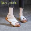 love ycodo Brand Summer Women's and Student Natural Leather Slippers Size 35-43