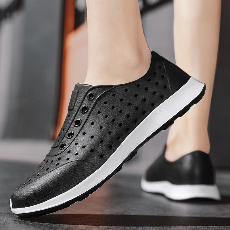 LUCHI Summer Couple Sports Hole Shoes Casual Beach Hollow Korean Version Breathable Men's and Women's Cool Slippers