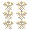 1/2/6Pcs Golden Metal Napkin Ring Faux Pearl Decor Snowflake Design Winter-themed Napkin Holders Weddings Parties Table Decor