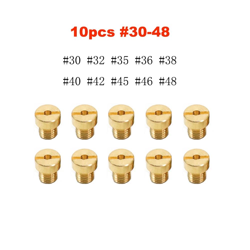 

10pcs and 12pcs Main Jet M5 For Dellorto SHA SHB UA UB PHBG VHB-CS VHBT-CS #30-135 PHBG CarburadorJet Kits Carburetor Gicleur 10pcs Main jet 30-48