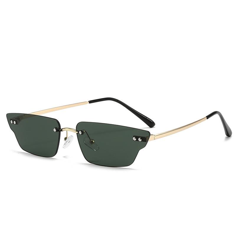 New borderless square sunglasses European and American fashion trend sunglasses female Internet celebrity street shooting style frameless sunglasses
