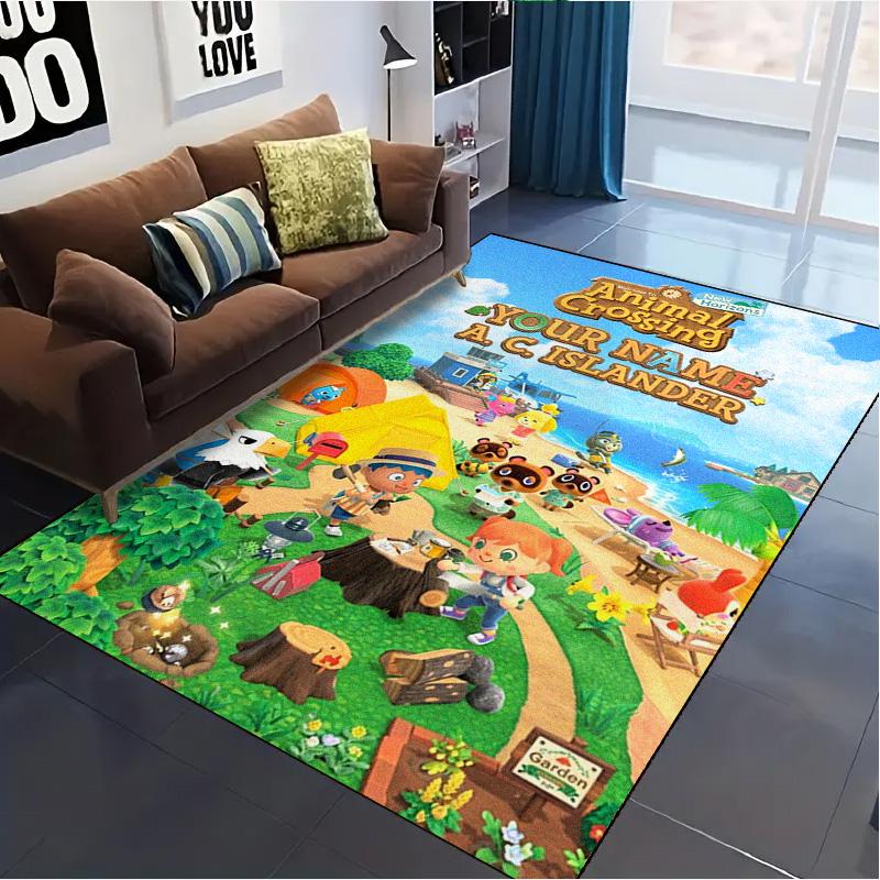 Name Custom Animal Crossing Carpet Rug for Living Room Bedroom Home Sofa Decoration,Kids play Non-slip Floor Mat